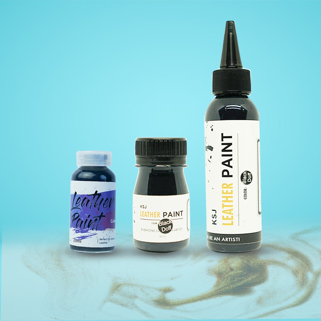 Cat Sepatu / Cat Tas  KSJ Leather Paint / Kulit / Midsole ( Pelengkap Pembersih  Sepatu )-BLACK DOFF