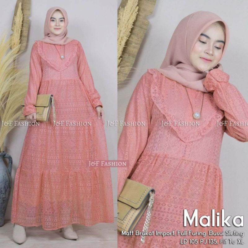 gamis MALIKA SALEM MAXY SERI/gamis brukat kekinian