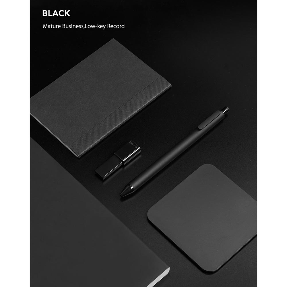KACO PURE Soft Touch Gel Pen Pena Pulpen Bolpoin 0.5mm 10 PCS - K1015 (Black Ink) - Black