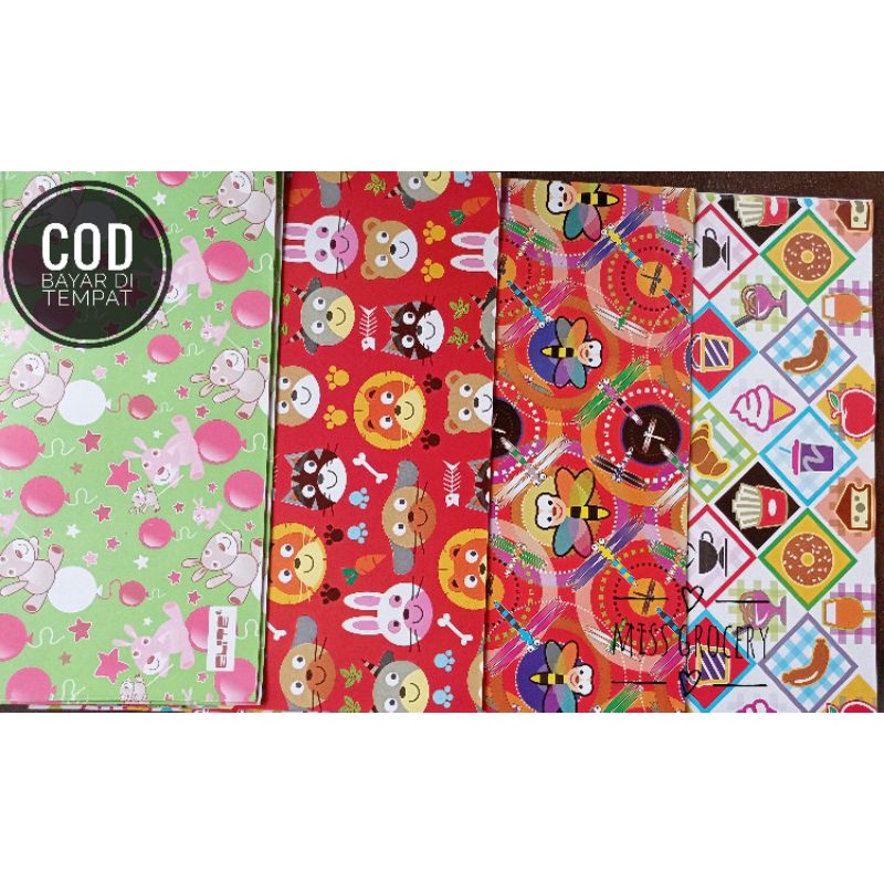 KERTAS KADO SIDU KIKI ORIGINAL GLOSSY MOTIF MURAH ECER UKURAN 49X60cm
