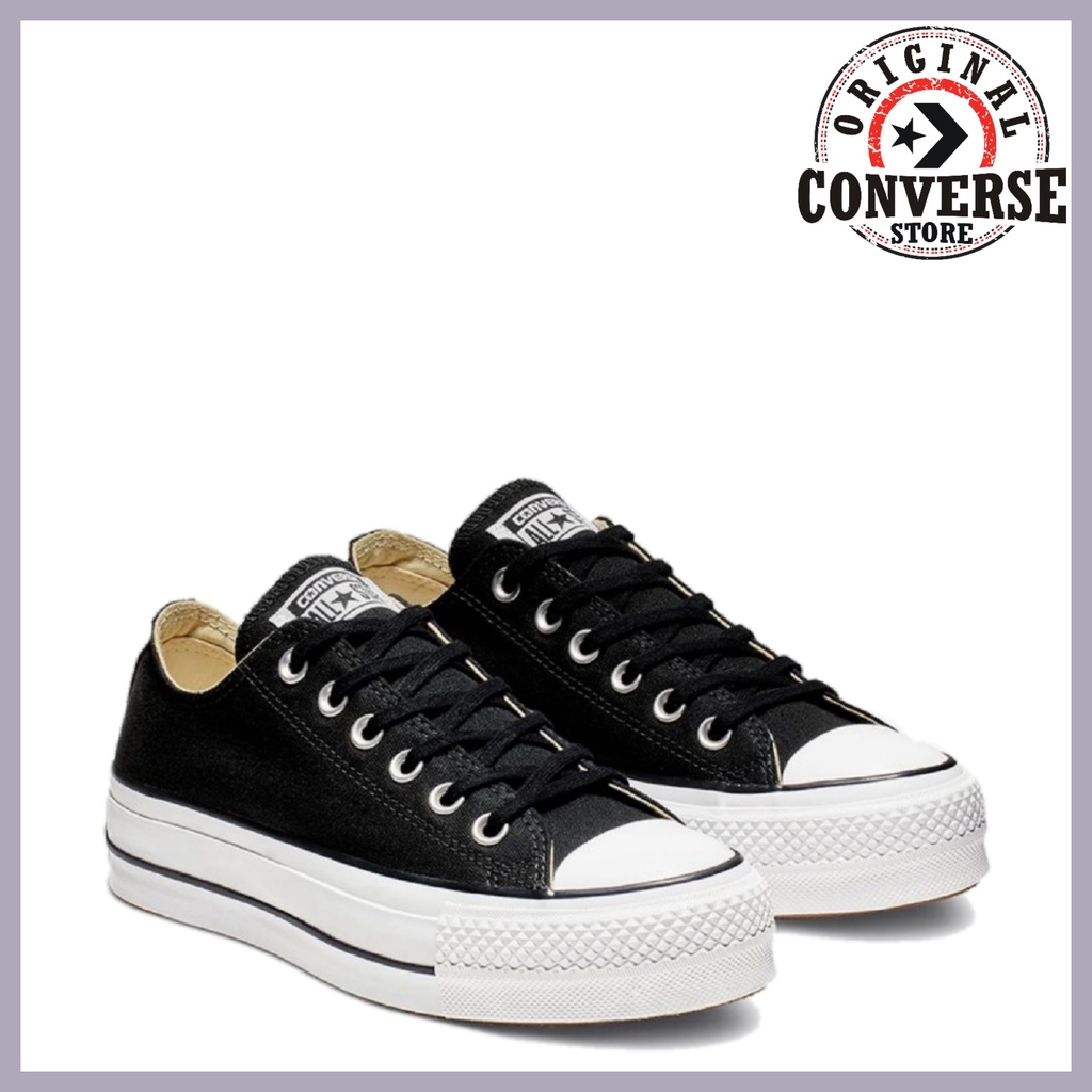 black converse with white