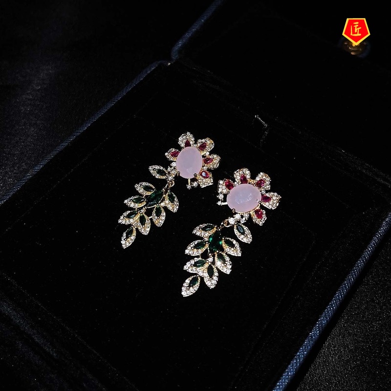 [Ready Stock]Fashion Elegant S925 Silver Flower Leaf Earrings