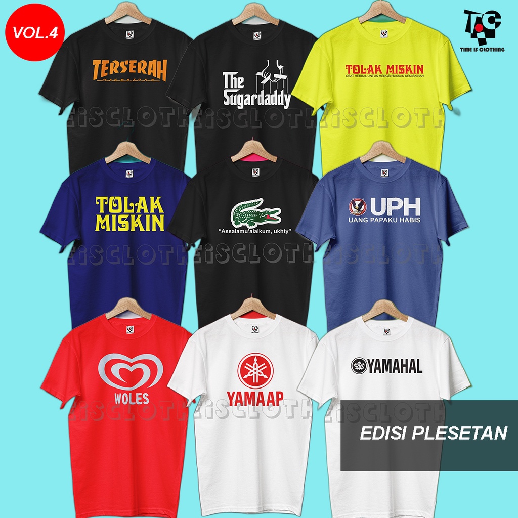 KAOS BAJU UNIK PRIA WANITA WOLES PLESETAN LUCU