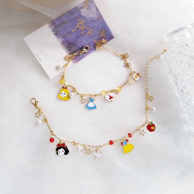 Alice Story Pendent Bracelets Sweet Cute Girl Bracelets Cartoon Character Fairy Tale Bracelets Girl Princess Birthday Gift