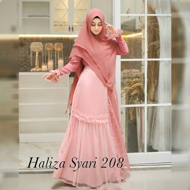 Gamis Haliza Syar'i 208, gamiscantik,gamis murah,gamis elegan, gamis original,gamis kekinian