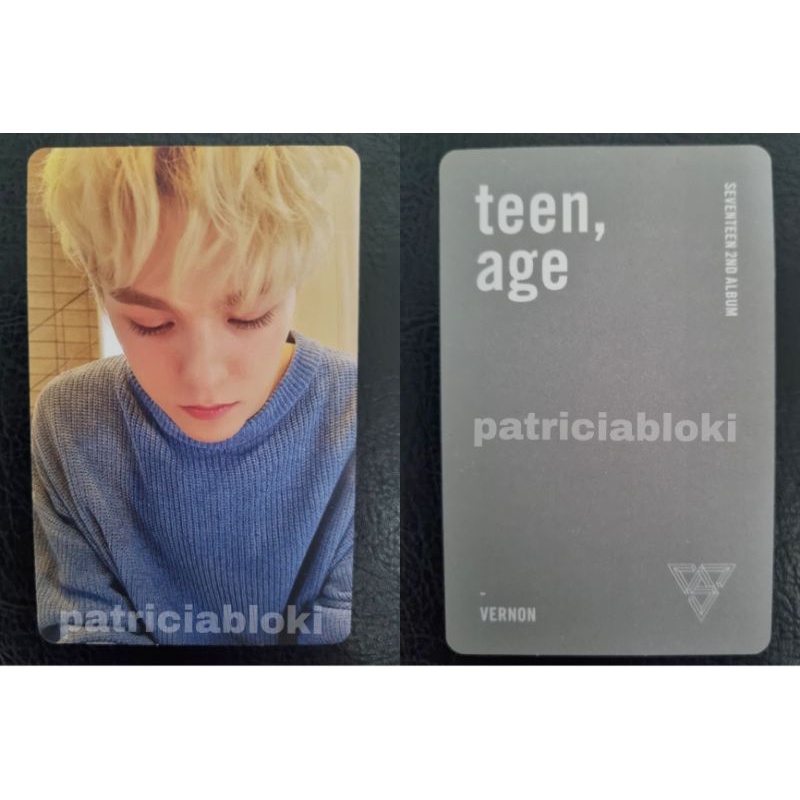 Official Photocard Vernon Seventeen Pc Album Teen Age White Ver Svt TA TeenAge Hansol green orange b