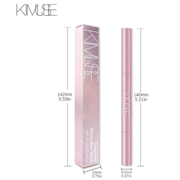 (READY &amp; ORI) Kimuse Long-Wear Skinny Brow Pencil With Brush Pensil Alis 605