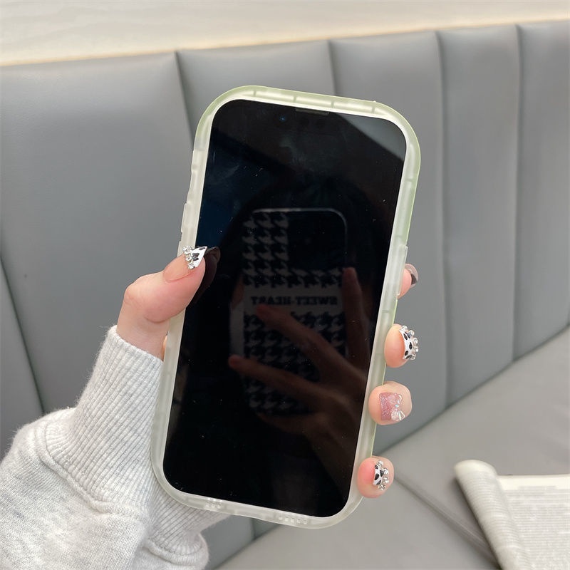 Case Motif Print Hati Warna Hijau Untuk IPhone 12 13 11 Pro Max X Xs Max Xr Ghnv