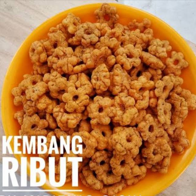 

Snack 500 gram camilan kembang ribut atau anting anting. Gurih, renyah dan kriuk