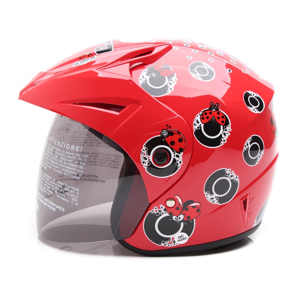 Helm WTO Z1R Pet - Ladybird - Merah - Half Face ALL SIZE