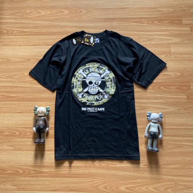 BAJU KAOS BAPE AAPE X ONE PIECE PIRATES BLACK