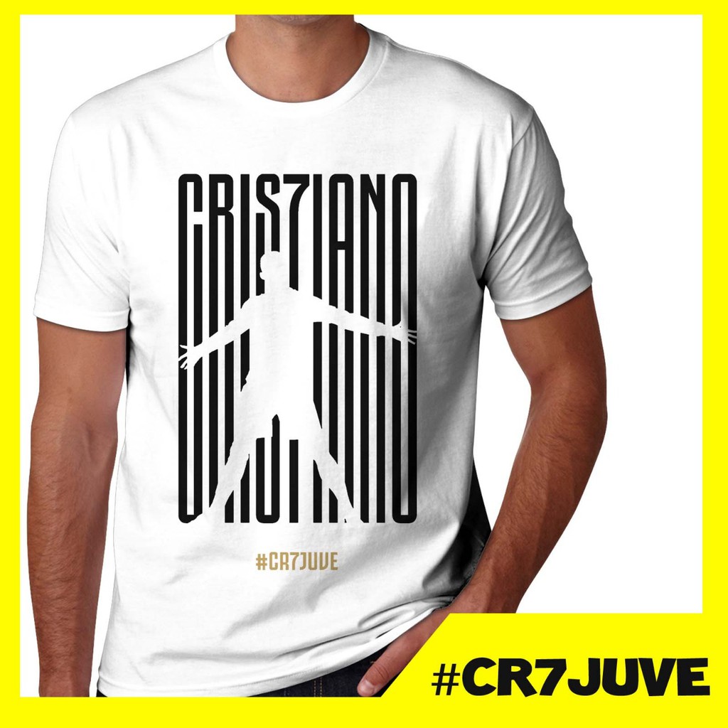 Kaos Ronaldo Juventus CR7JUVE CR7UVE Putih S - XXL Baju Distro Juve Bola Liga Italia - MDF STORE