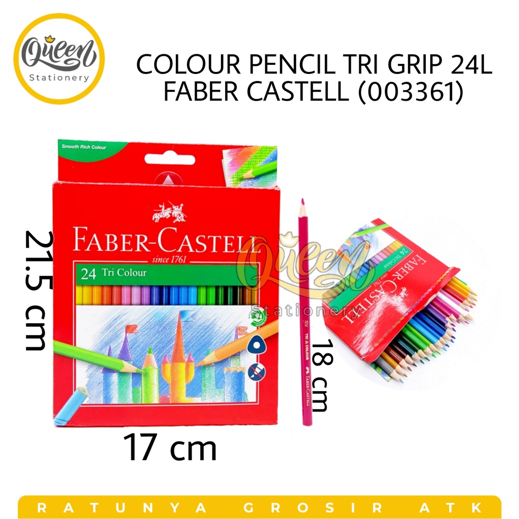

1 SET (24 WARNA) COLOUR PENCIL TRI GRIP 24L FABER CASTELL / PENSIL WARNA / ALAT MEWARNAI (003361)