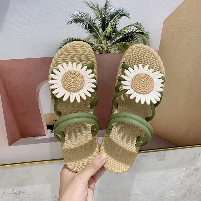 Sandal Flat Tali Jelly Bunga Daisy Sandal Women Import Real Pict ForeverYoung