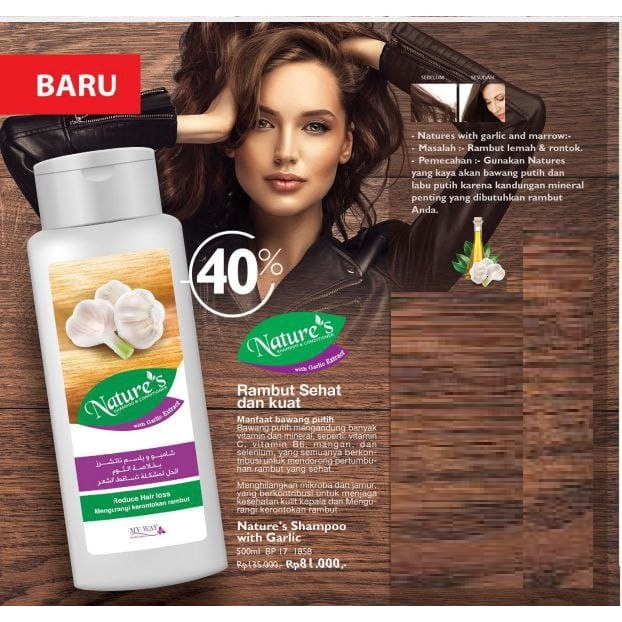 Nature's Garlic Shampoo MY WAY Shampo Rambut Lemah & Rontok