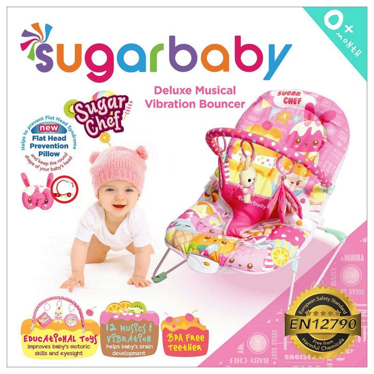 Sugar Baby Deluxe Musical Vibration Bouncer 1 Recline