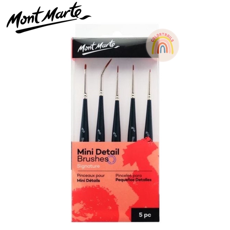 

Mont Marte Mini Detail Brush Set 5pcs Kuas Lukis