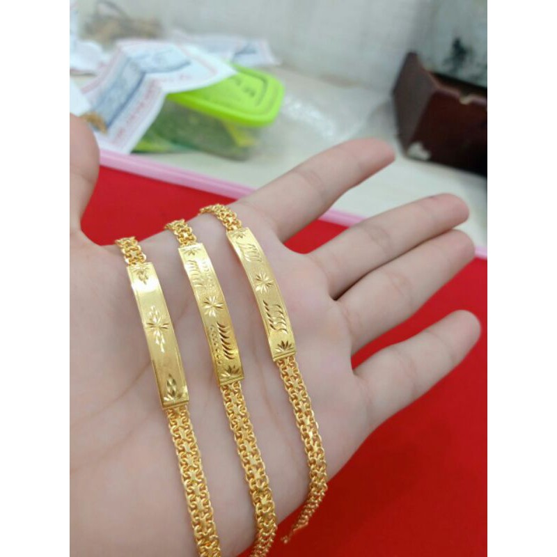 GELANG RANTE PLAT PERAK 925 LAPIS MAS ASLi