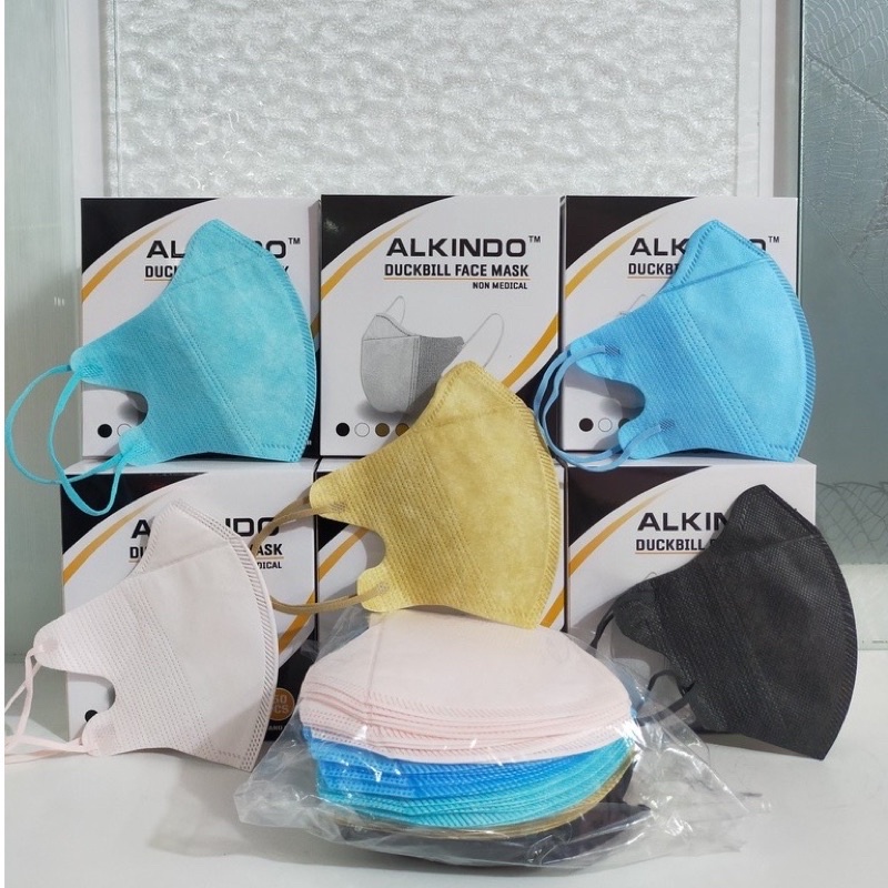 MASKER DUCKBILL WARNA box 50pcs / FACE MASK SENSI ALKINDO / MASKER DUCKBILL 3 PLY EARLOP DISPOSABLE