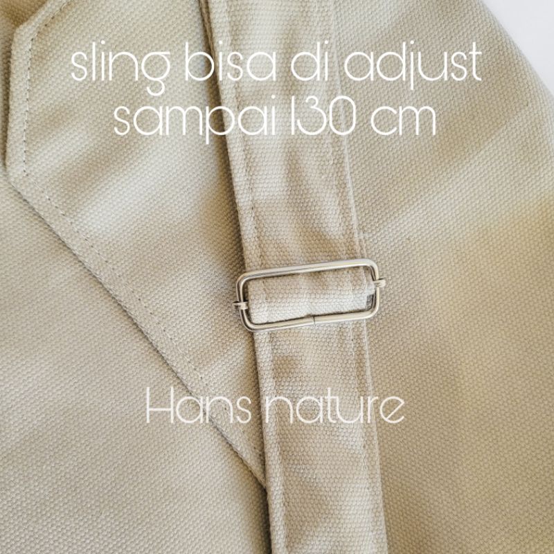 Tas wanita / pria kanvas tas selempang medium Slingbag canvas