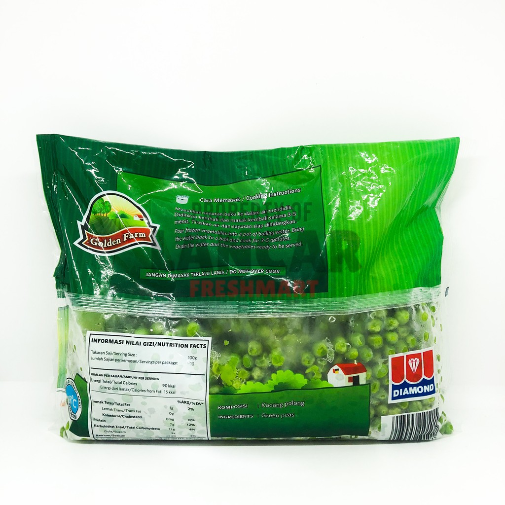 GOLDEN FARM KACANG POLONG 500GR-1000GR / FROZEN PEAS 500GR-1000GR