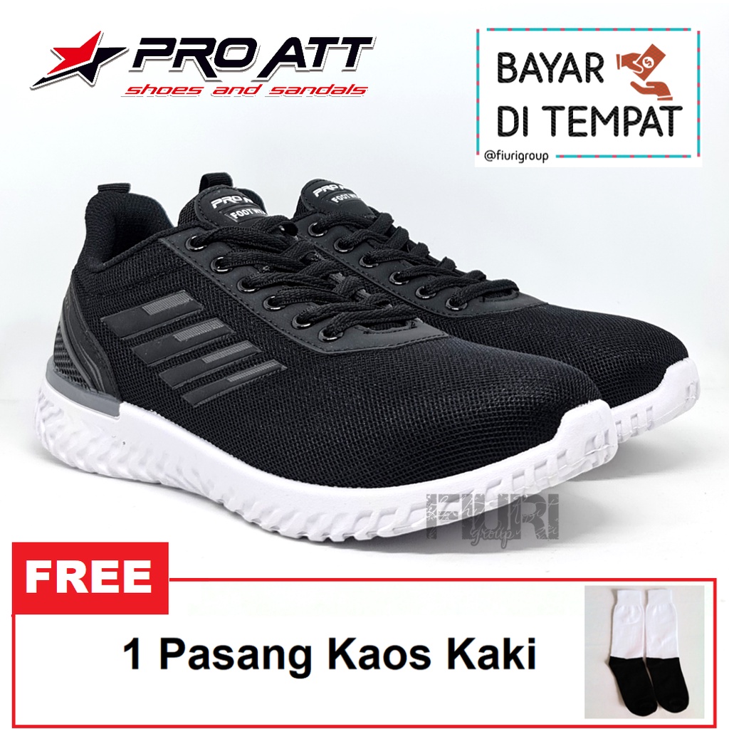 PRO ATT Man Black White SEPATU OLAHRAGA PRIA - SEPATU KULIAH PRIA COWOK - SEPATU JOGGING SENAM LARI  LAKI-LAKI - SEPATU SANTAI COWOK PRIA - SEPATU SEKOLAH - SEPATU SNEAKERS PRIA - SEPATU KETS PRIA - SEPATU PROMO MURAH