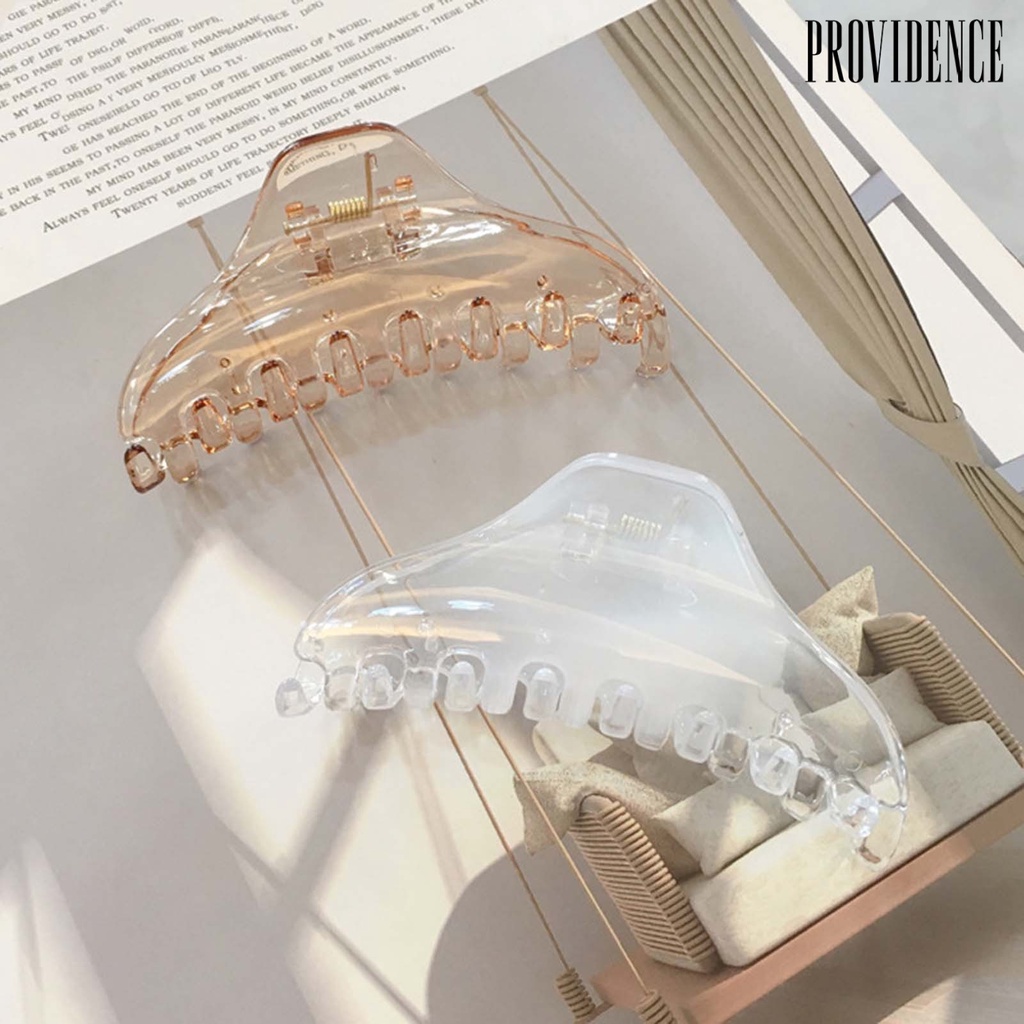 Providence Solid Color Elastic Hair Claw PC Transparent Non-Slip Big Hair Clip Hair Styling Accessories