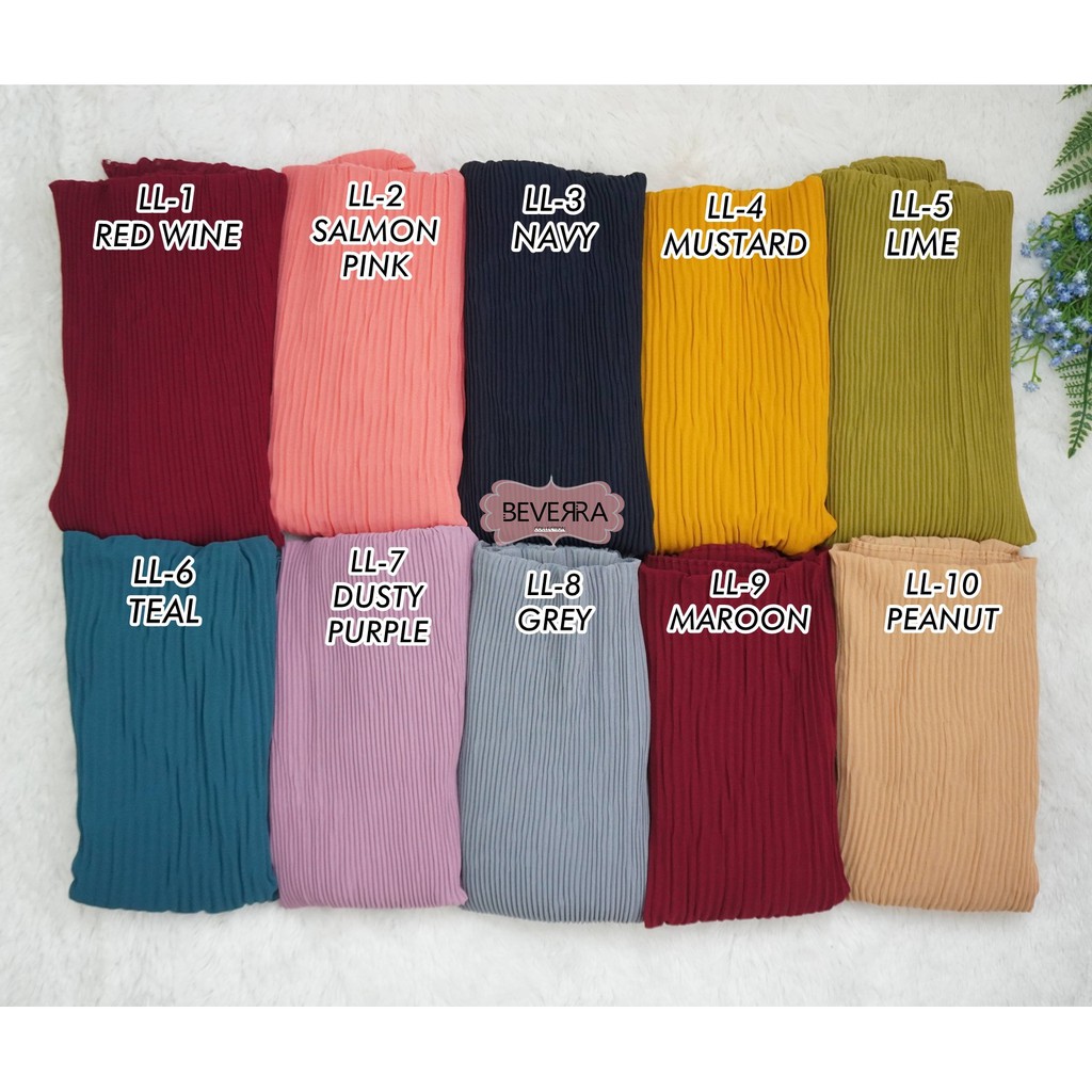 [COD] Pashmina Plisket crush bubble chiffon malaysia shawl A45 beverra hijab heavy chiffon pleated-LL
