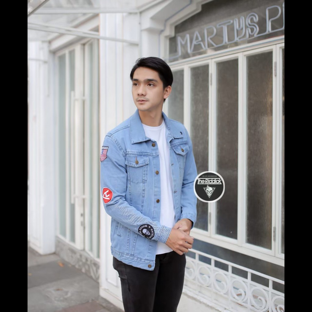 LIGHT BLUE NEW ARRIVALS JAKET JEANS PRIA PATCH JAKET DENIM