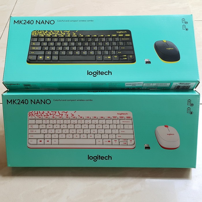 KEYBOARD + MOUSE WIRELESS LOGITECH MK240 NANO GARANSI RESMI