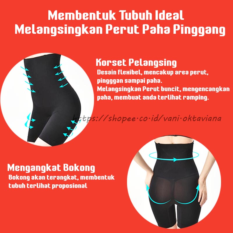 Korset Celana Pelangsing Perut Buncit Body Shaper Pants Korset Pelangsing Kualitas Premium Pelangsing Tubuh Wanita
