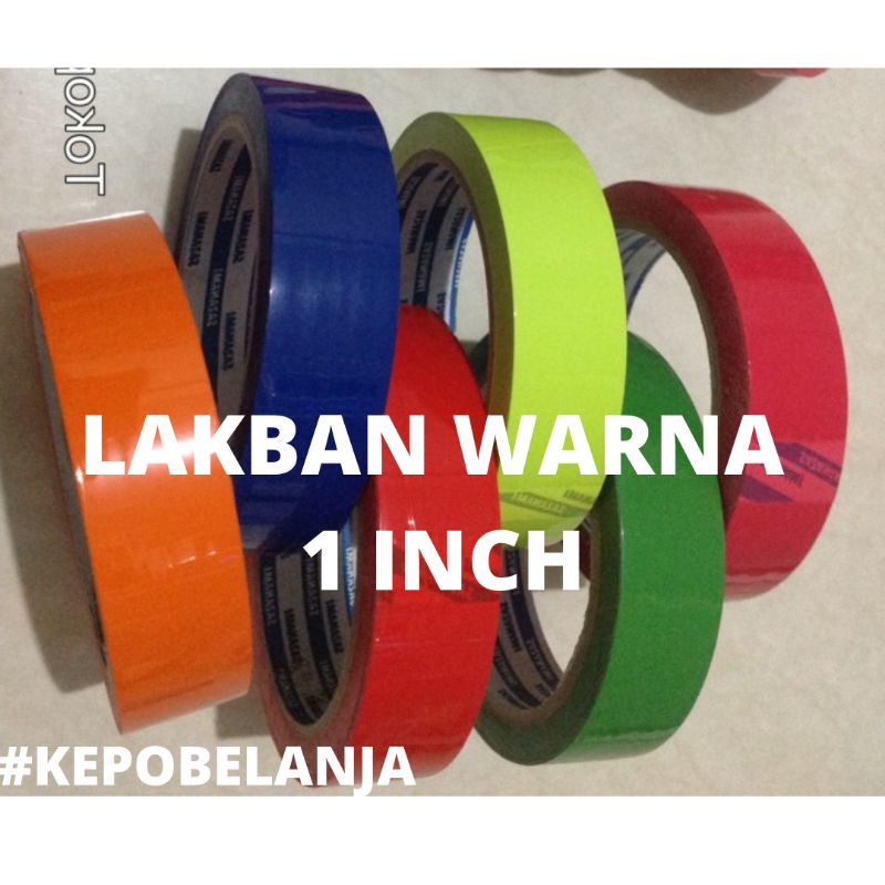 

lakban warna murah 1 inch 24 mili selotip perekat isolasi promo