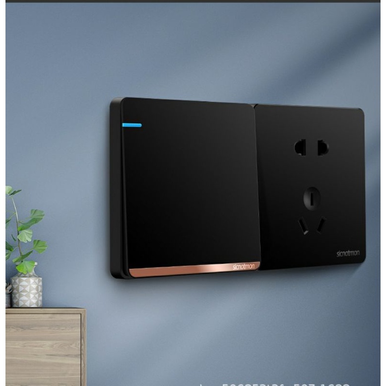 saklar lampu hitam list silver