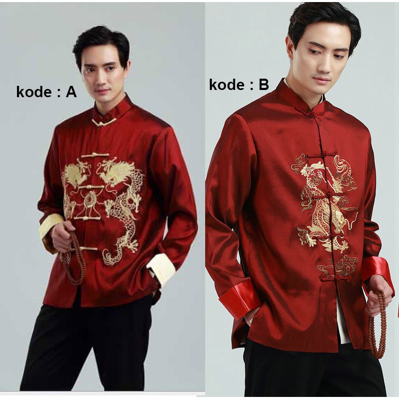 Jual Man C Baju Cheongsam Pria Naga Pakaian Tradisional China