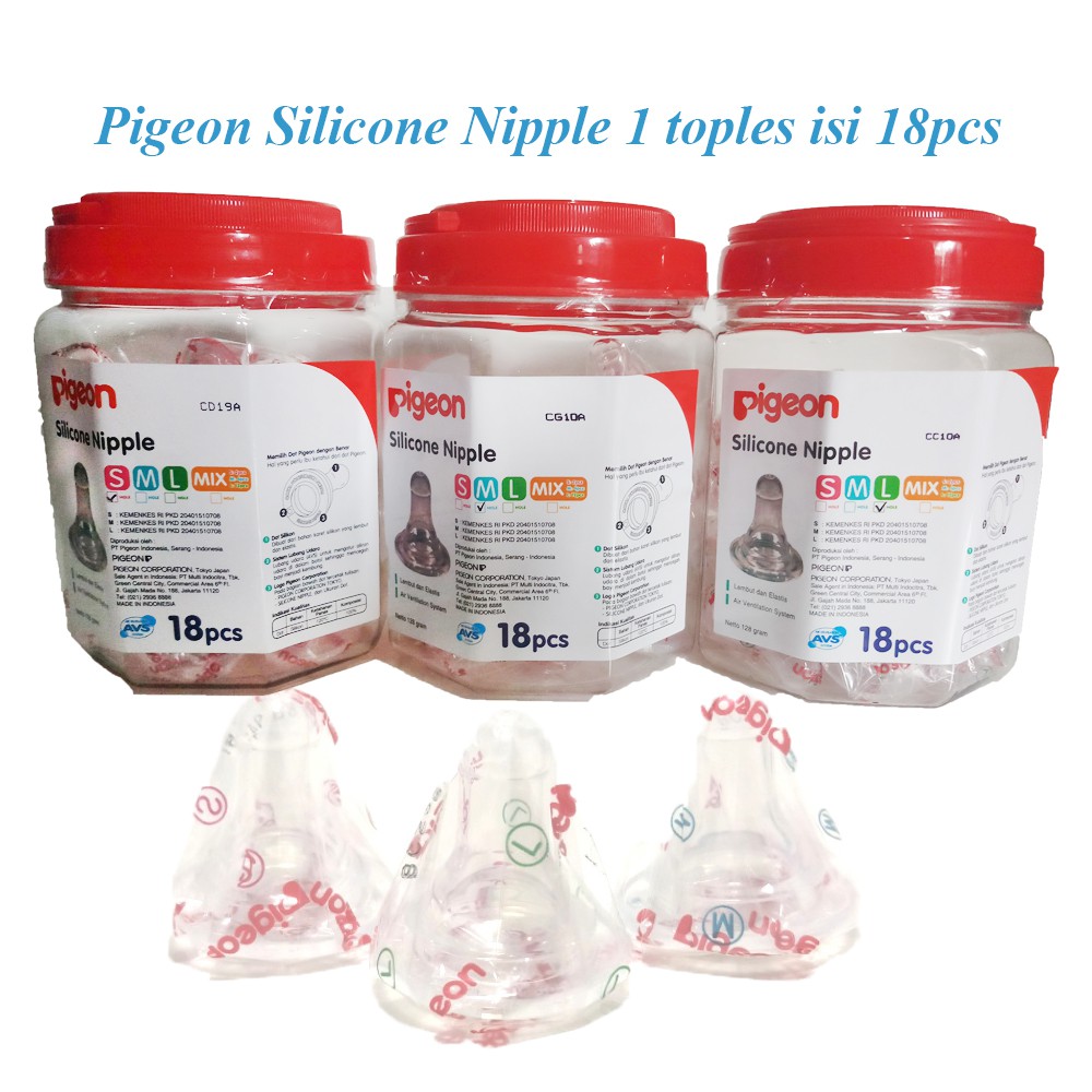 Dot Pigeon Silicone Nipple Toples Isi 18 pcs