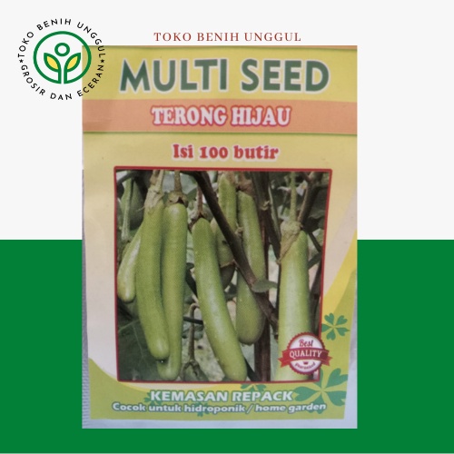 Benih bibit terong hijau panjang 100 biji Multy Seed - bibit terong hijau super