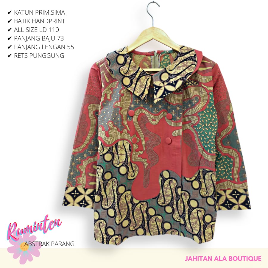 Blus ruminten batik solo atasan kerja