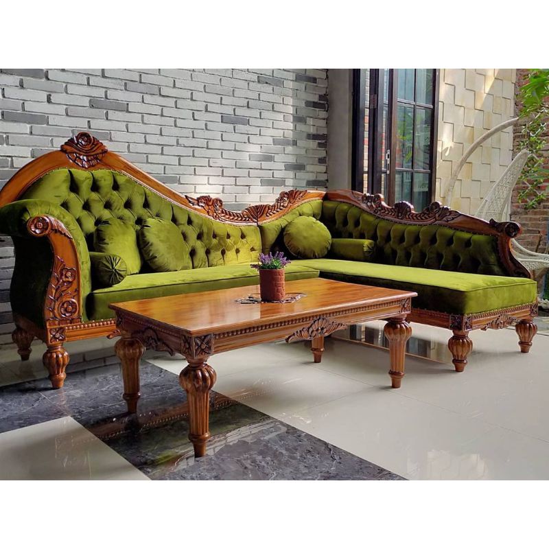 KURSI SUDUT UKIR JEPARA / KURSI SUDUT KAYU JATI / KURSI SUDUT MEWAH