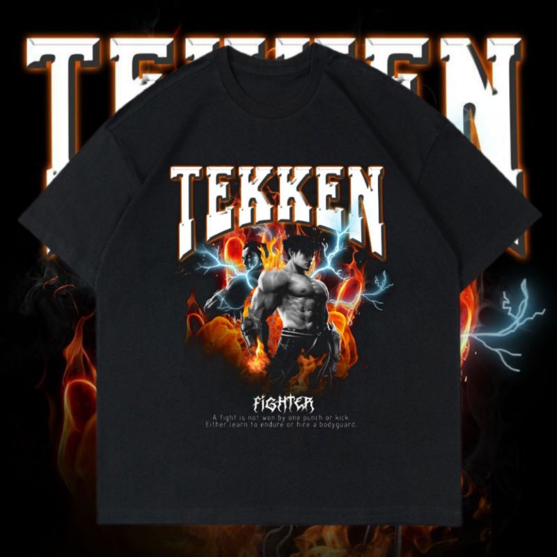 KAOS TEKKEN FIGHTER | JIN KAZAMA | BAJU | T SHIRT | BOOTLEG | VINTAGE | OVERSIZE | HOMAGE TEE