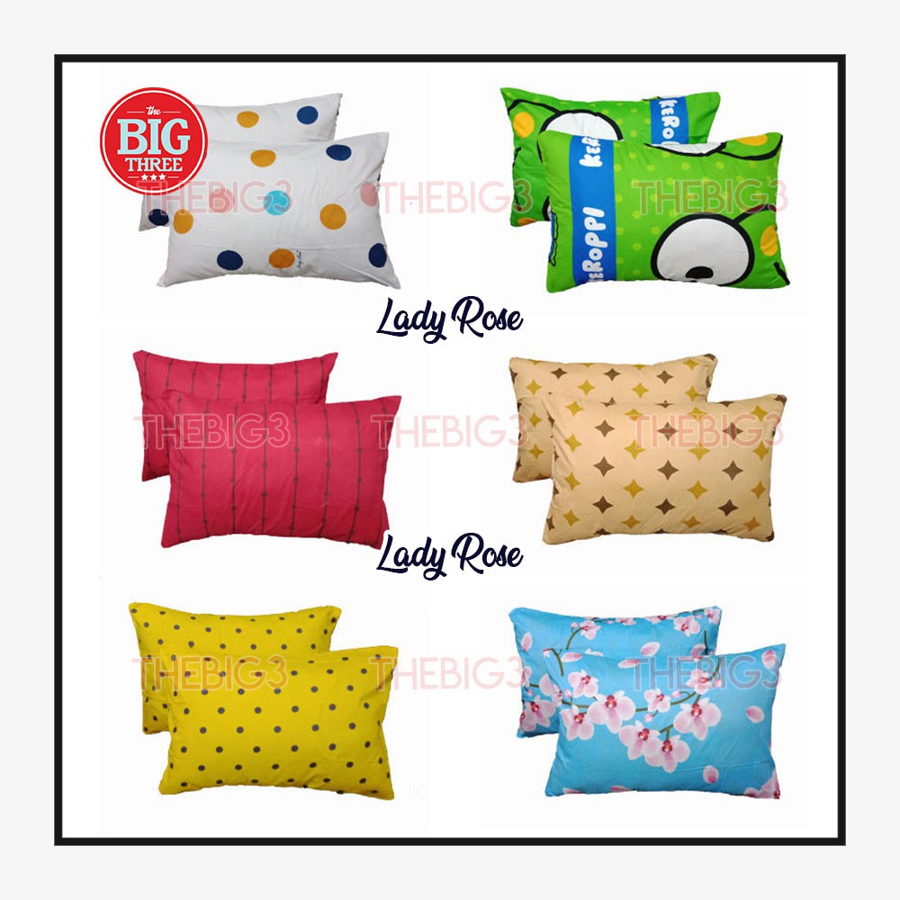 Set Sarung Bantal Bantal / guling merk LADY ROSE - Halus Disperse Print - ladyrose Sarban isi 2