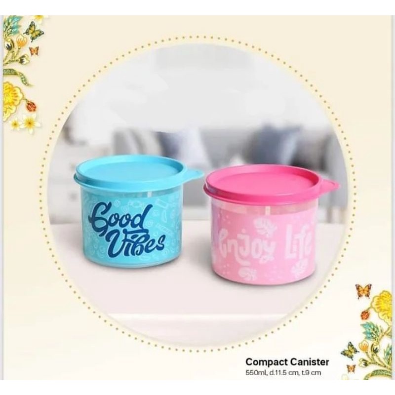 Compact Canister/Compact Canister Tupperware/Canister Tupperware/shabby canister