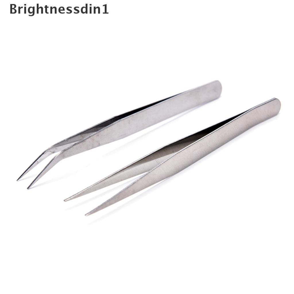 2 Pcs Pinset Lurus Bahan Stainless Steel Untuk Alat Makeup