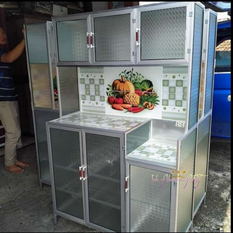 Kitchen Set / Lemari Dapur Pintu Kaca / Dapur Sehat Bahan Alumunium