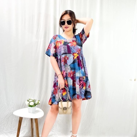 DRESS RUFFLE /DRESS BALI RAMPLE MOTIF KEKINIAN PREMIUM