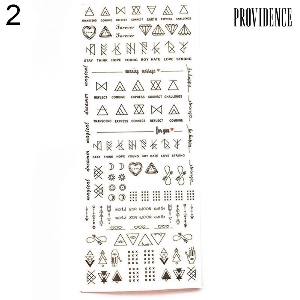 Providence Stiker Decal Transfer Air Multi Motif Untuk Dekorasi Nail Art / Manicure Diy