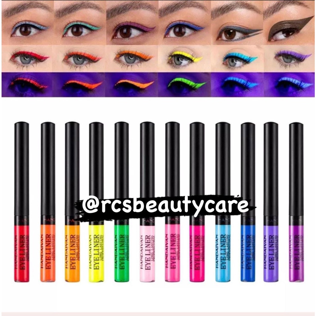 rcsbeauty - NEW Handaiyan eyeliner uv glow in the dark eyeliner warna putih merah