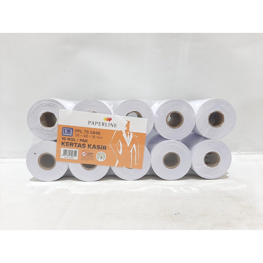 

Kertas Kasir / Struk / Paper Roll 1 PLY Uk. 58x48 Merk Paperline