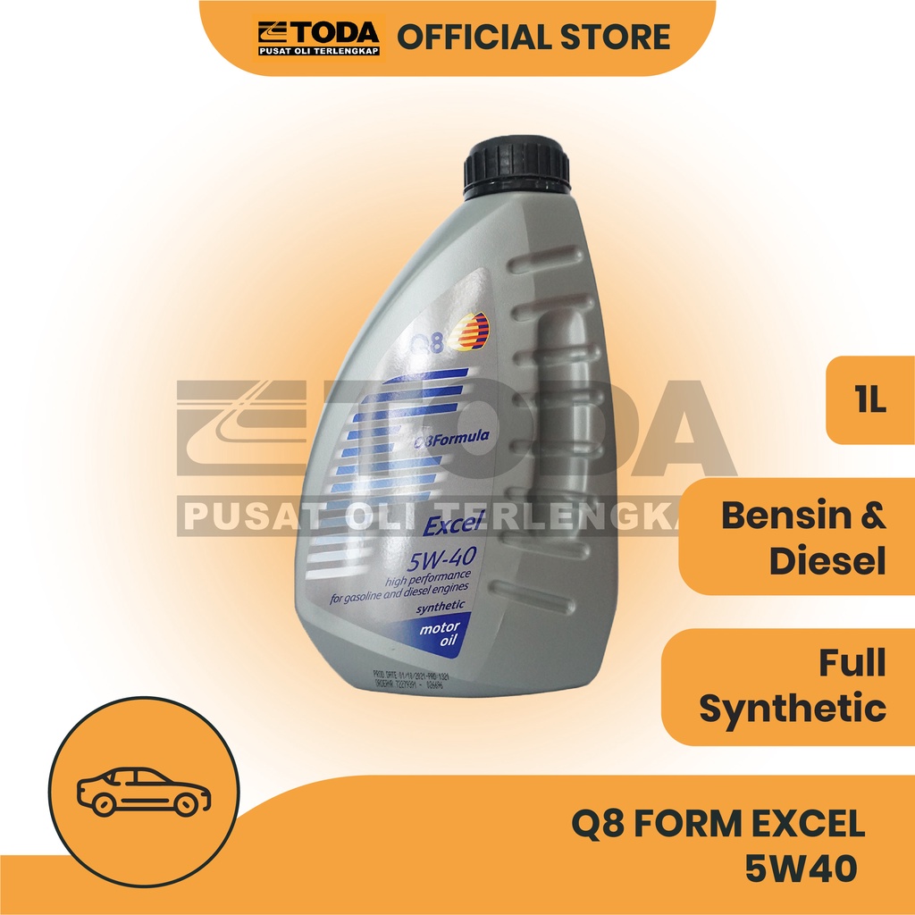 Oli Q8 Formula Excel 5W-40 1L Original - Oli Mesin Mobil - Oli Mesin Diesel