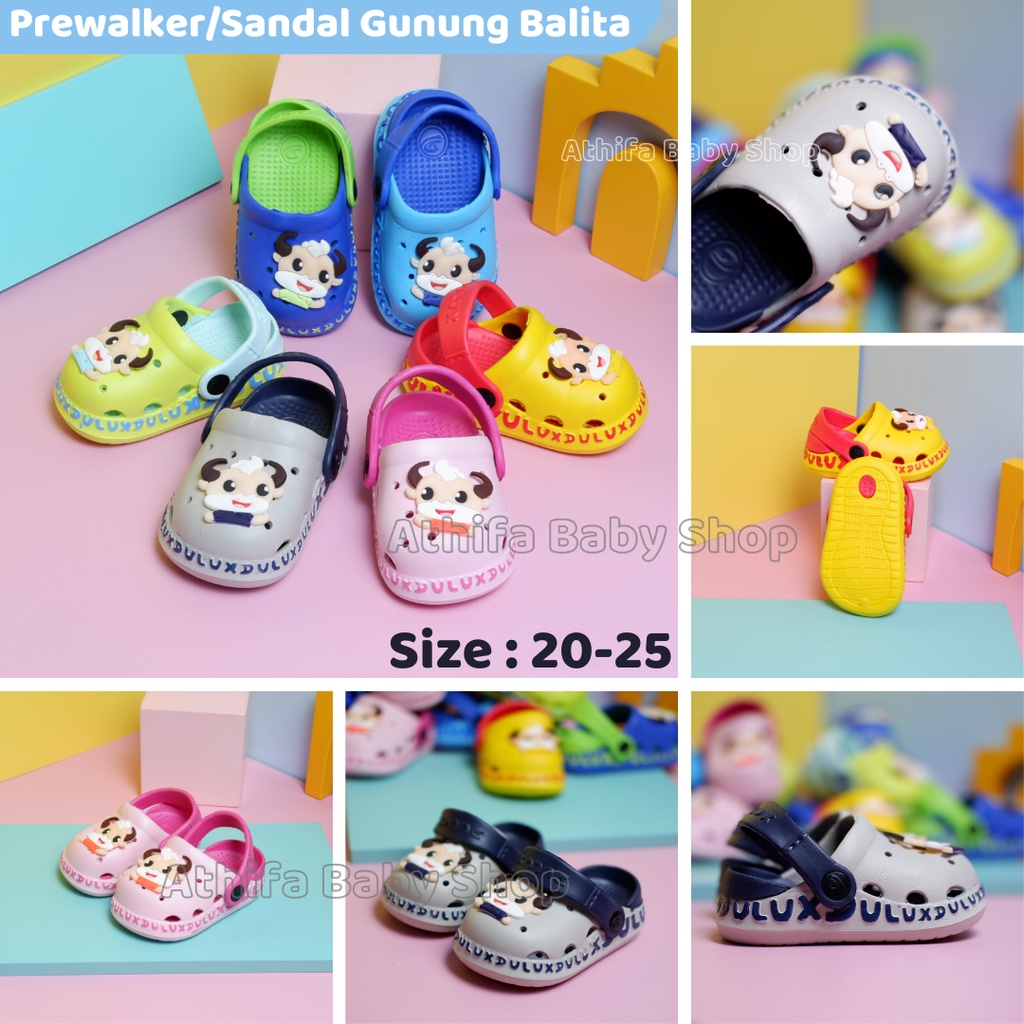 Sepatu Sandal Anak Baim  Laki Lelaki Perempuan Usia 6 Bulan 1 2 3 Tahun Karakter Sendal Gunung Karet Balita Prewalker Bayi Cewek Cowok -Dulux358e-