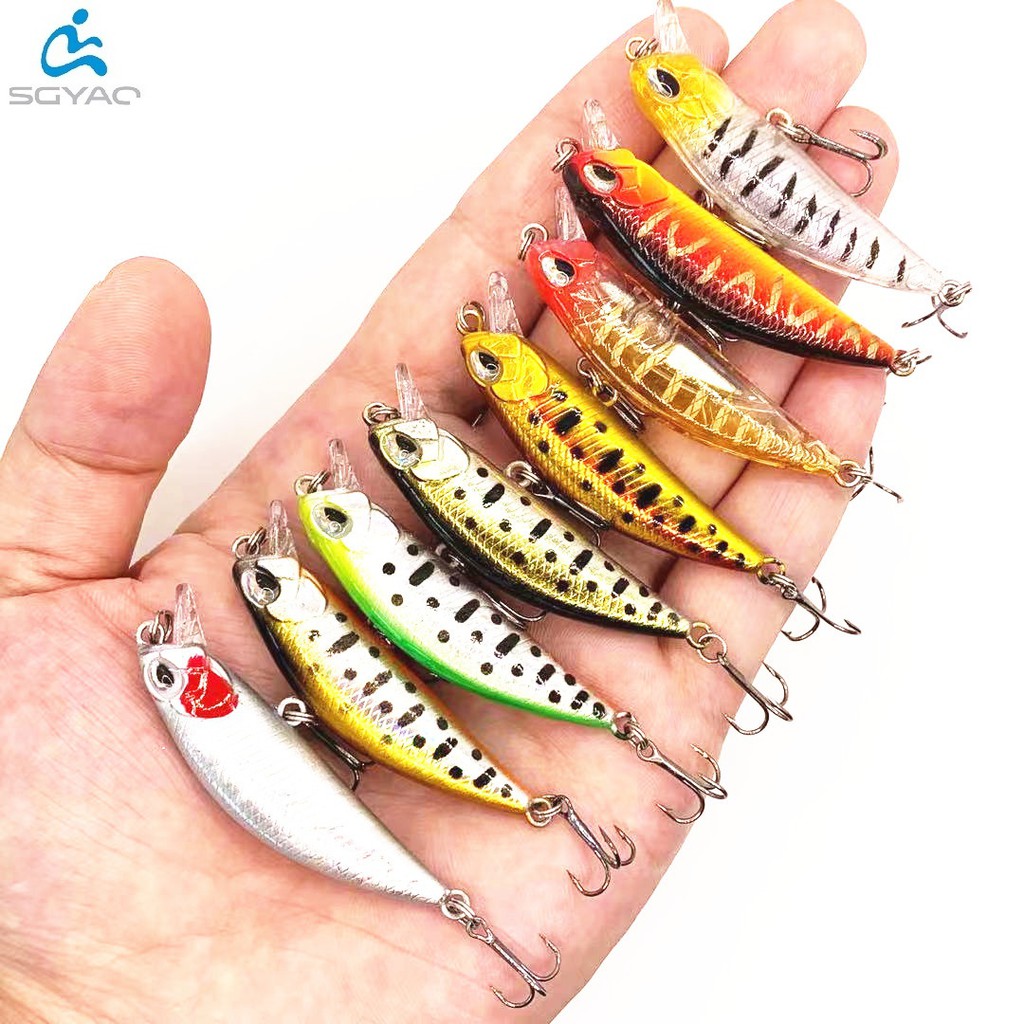 1Pcs Sinking Minnow Umpan Pancing 50mm 5g Fishing Lure Bentuk Ikan Kecil Kail Swimbait Bass Bait Wobbler